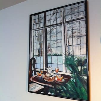 Moving sale- clock, oil painting and inflatable baby swim neck float 2