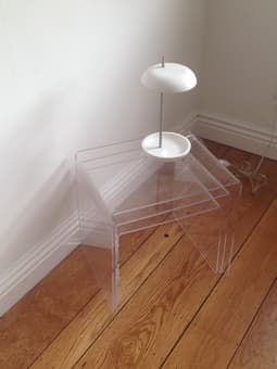 designer clear acrylic nesting tables (3) - $50 1