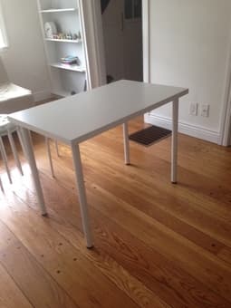 2 white ikea tables - $10 1