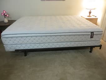 Queen Size Mattress and Box Spring with Frame - $275 1