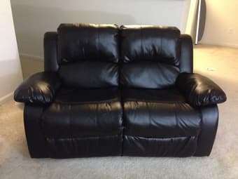 Lazy Boy double recliner leather couch 3