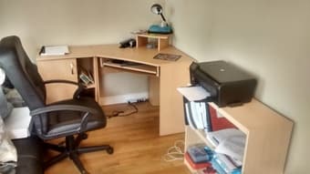 Moving Sale! Desk Set, Futon, Bureaus, Lamp, & Rugs for Cheap 1