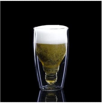 selling beer glasses - double walled lightbulb design 1