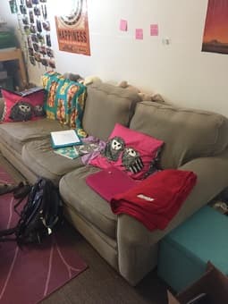Comfortable couch with queen size pull out mattress $20 OBO 2