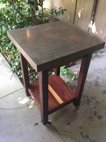 NEW Teak Wood Rolling Bar with Copper Top 1