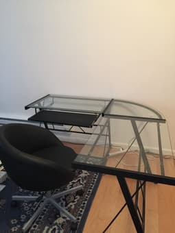 Glass study table and chair $80 2