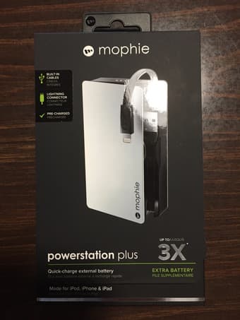 MOPHIE POWERSTATION PLUS 3X FOR IPHONE, IPAD, AND IPOD FOR $60 1