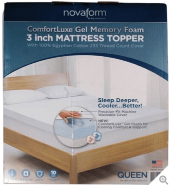 Comfortluxe 3" Memory Foam Queen Mattress Topper 1