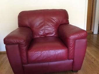Comfy Large Red Leather Armchair- Perfect condition- $350 1