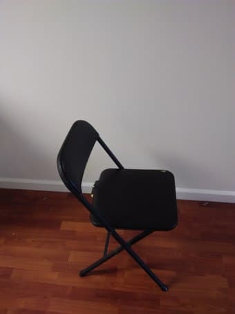 PLEASE EMPTY OUT @ $15 -- 2 Standing Lamps + 1 foldable chair 3