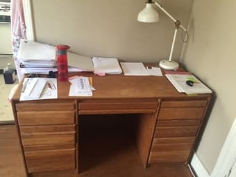 Must go! Couch, Bed, Table/ Chairs, Desk, 3 floor lamps, 1 desk lamps 1