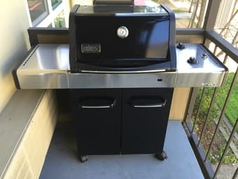 BBQ Grill Sale. Weber Spirit Grill + Propane Tank + Patio Table $300 3