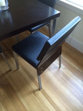 Very nice EQ3 dining table with 4 chairs - $250 2
