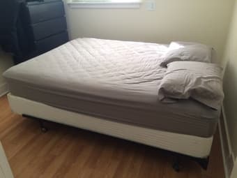 Queen size bed (mattress, box spring, and frame) - $100 1