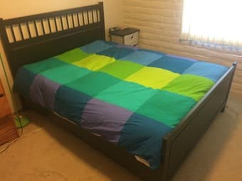 Ikea Queen Size Bed with Memory Foam Mattress- $250 1
