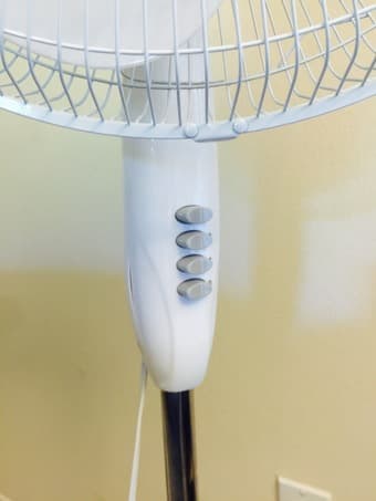 *3-SPEED OSCILLATING STAND FAN*, WHITE, --$15 (Originally $45) 3