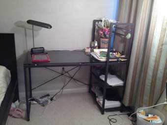 Glass Top Desk and Bookcase for $80 1