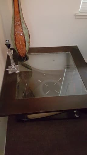 Drum set, Desk, Living room furniture, $25 2