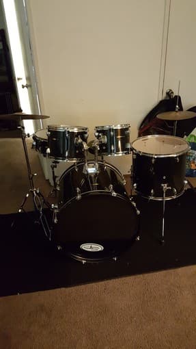 Drum set, Desk, Living room furniture, $25 3