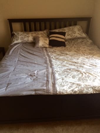 GREAT CONDITION IKEA KING SIZED BED AND HEADBOARD - NEED TO SELL ASAP 1
