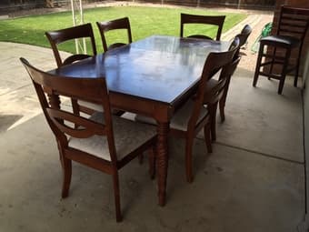 Wooden Dining Table w/ 6 chairs - $295 1