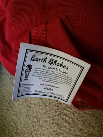 Moving sale: Earth Shakes Earthquake Survival Kit: The Double Deluxe 3
