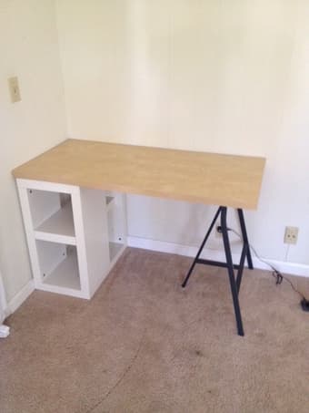 Two piece desk with shelving - $30 1