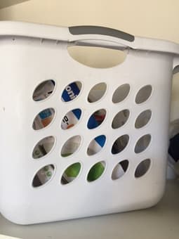 For sale--Mugs, toaster, radio alarm clock, laundry basket, heater 3
