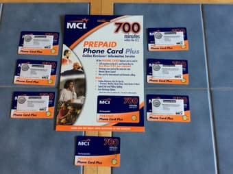 $20 MCI / Verizon Pre Paid Phone Cards Selling For $10 Each 1