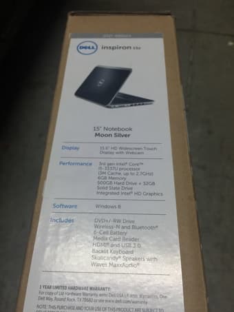 brand new dell laptop inspiron 15z $500 1