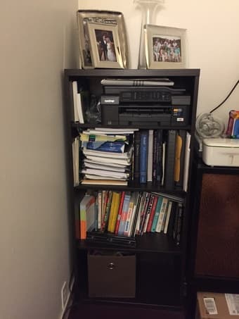 Brown/Black Bookshelf - $25 1