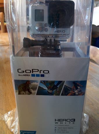Unopened GoPro Hero3 White + 3-Way Grip, Arm, Tripod = 300$ 1