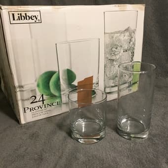 Glassware, 24 Set of Drinking Glasses by Libbey - $15 1