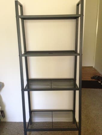 shelves, round glass top table for $15 1