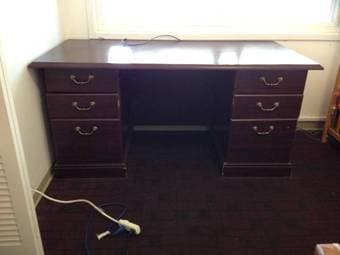 Dark red wooden desk - $30 1
