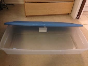 Organizers: Over the door hanger, large tupperware, hanging shoe rack 2