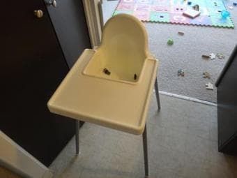 IKEA baby/toddler high chair with tray ($10) 1