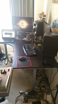 IKEA Galant (bekant) corner desk (black, silver T legs) - $100 2