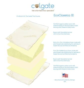 Crib Mattress Colgate Eco Classica III Dual Firmness Eco-Friendly $169 2