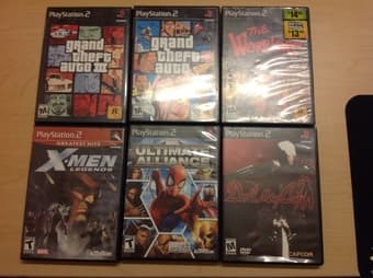 PS2 slim, 3 controllers, 6 games, $90 2