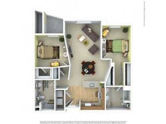 1 Room & 1 Bath in 2BD-2Bath Luxury Apartment 1