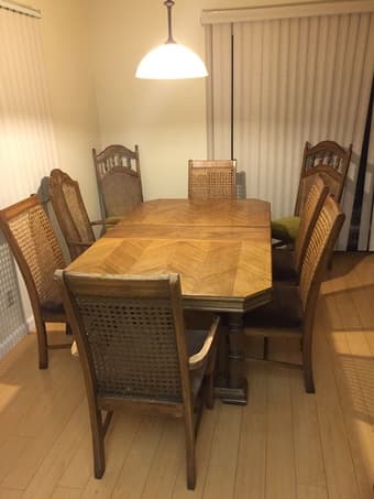 Hardwood dining set (table and 8 chairs) 1