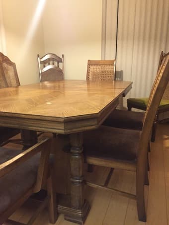 Hardwood dining set (table and 8 chairs) 2