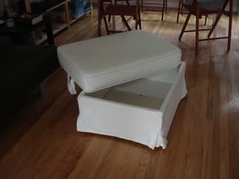 footstool with internal storage space white 50$ 2