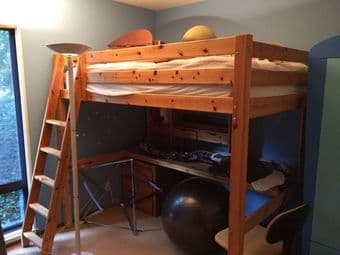 Double loft bed with desk underneath, $175 or BO 1