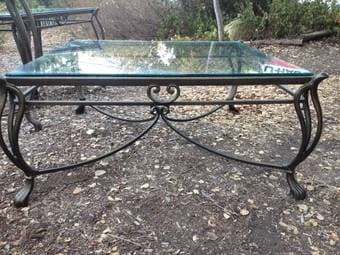 Amazing wrought iron and glass table set 2