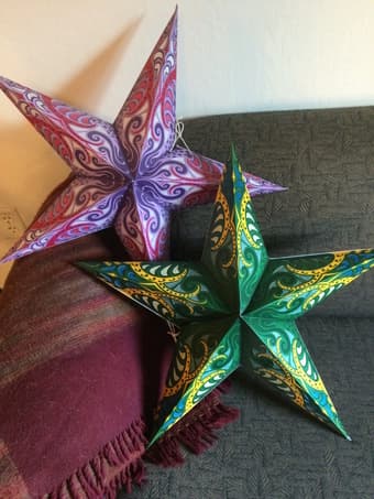 Dorm Decorations: Paper stars and lights 1
