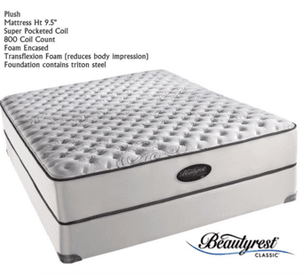 Full-sized Mattress w/ boxpsring ($450) - Beautyrest Yorkshire Plush 1