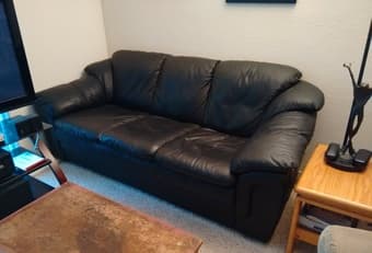 Black leather sofa for sale - $250 1