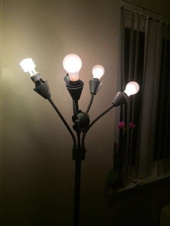 Moving sale-Laundry Basket$5/Standing Lamp$10/Tin Can$3/Skateboard$20 2